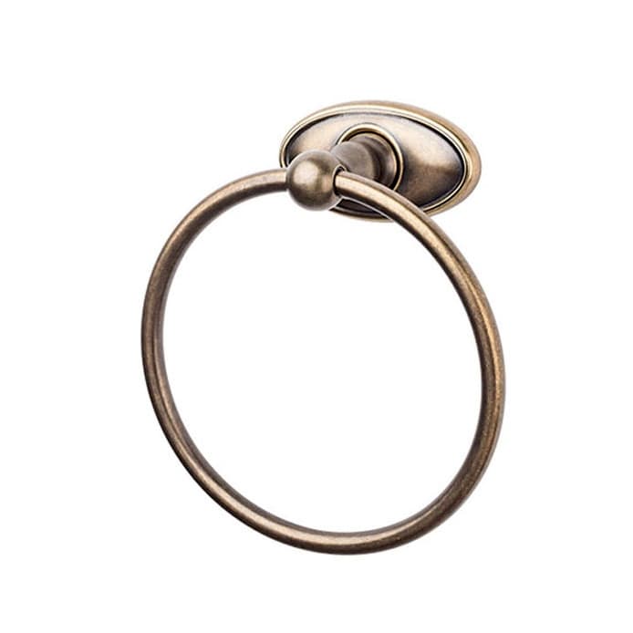 Edwardian Bath Ring 7" Long with Oval Backplate German Bronze - Top Knobs ED5GBZC