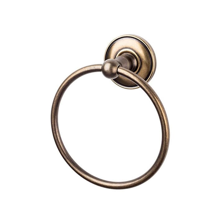 Edwardian Bath Ring 7" Long with Plain Backplate German Bronze - Top Knobs ED5GBZD