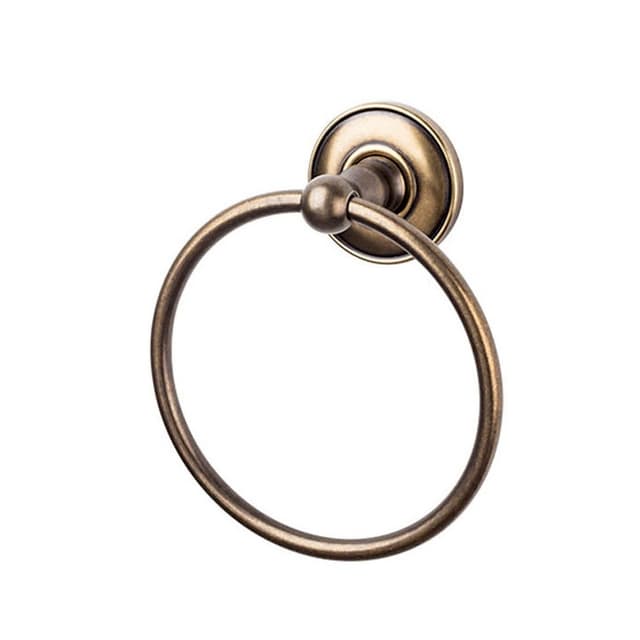 Edwardian Bath Ring 7" Long with Plain Backplate German Bronze - Top Knobs ED5GBZD