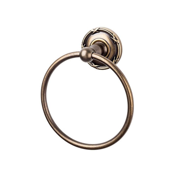 Edwardian Bath Ring 7" Long with Ribbon Backplate German Bronze - Top Knobs ED5GBZE