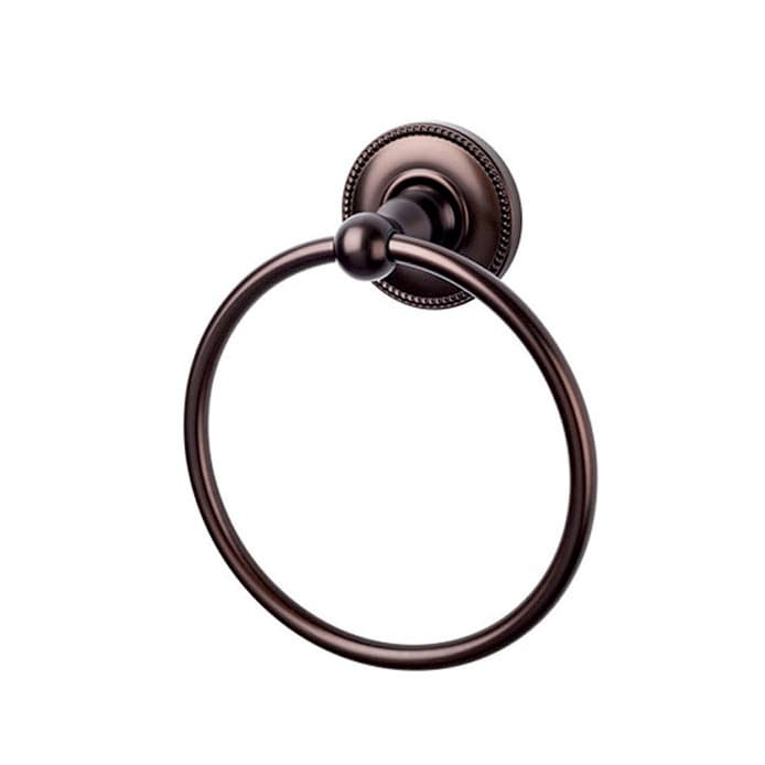 Edwardian Bath Ring 7" Long with Beaded Backplate Oil Rubbed Bronze - Top Knobs ED5ORBA