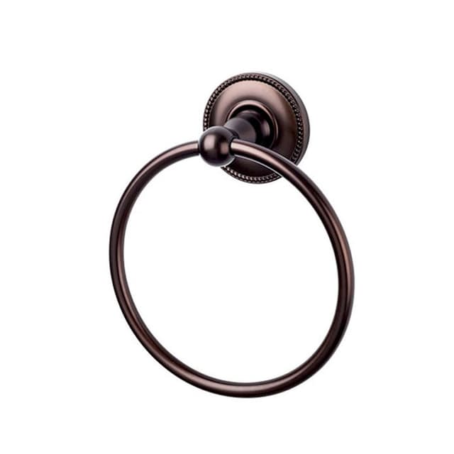 Edwardian Bath Ring 7" Long with Beaded Backplate Oil Rubbed Bronze - Top Knobs ED5ORBA