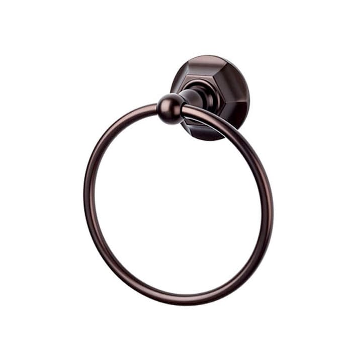 Edwardian Bath Ring 7" Long with Hex Backplate Oil Rubbed Bronze - Top Knobs ED5ORBB