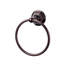 Edwardian Bath Ring 7" Long with Hex Backplate Oil Rubbed Bronze - Top Knobs ED5ORBB