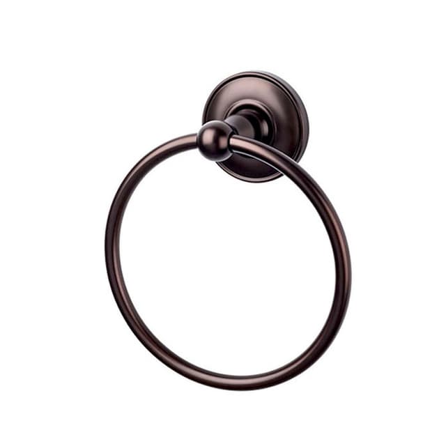 Edwardian Bath Ring 7" Long with Plain Backplate Oil Rubbed Bronze - Top Knobs ED5ORBD