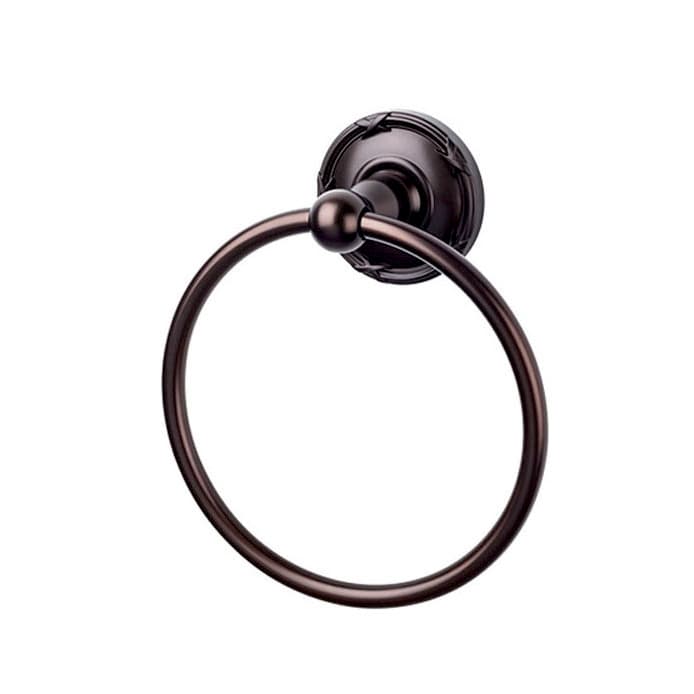 Edwardian Bath Ring 7" Long with Ribbon Backplate Oil Rubbed Bronze - Top Knobs ED5ORBE