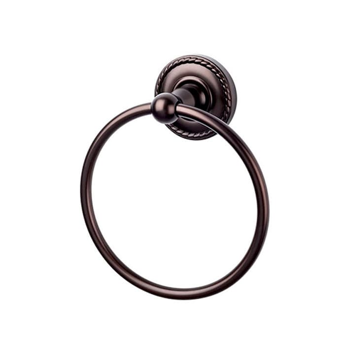 Edwardian Bath Ring 7" Long with Rope Backplate Oil Rubbed Bronze - Top Knobs ED5ORBF