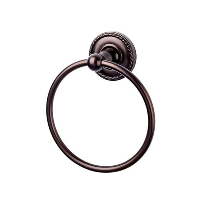 Edwardian Bath Ring 7" Long with Rope Backplate Oil Rubbed Bronze - Top Knobs ED5ORBF