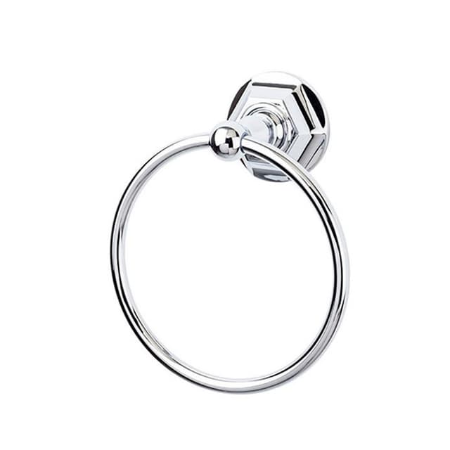 Edwardian Bath Ring 7" Long with Hex Backplate Polished Chrome - Top Knobs ED5PCB