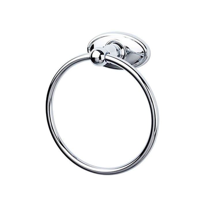 Edwardian Bath Ring 7" Long with Oval Backplate Polished Chrome - Top Knobs ED5PCC
