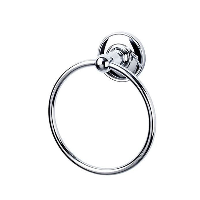 Edwardian Bath Ring 7" Long with Plain Backplate Polished Chrome - Top Knobs ED5PCD