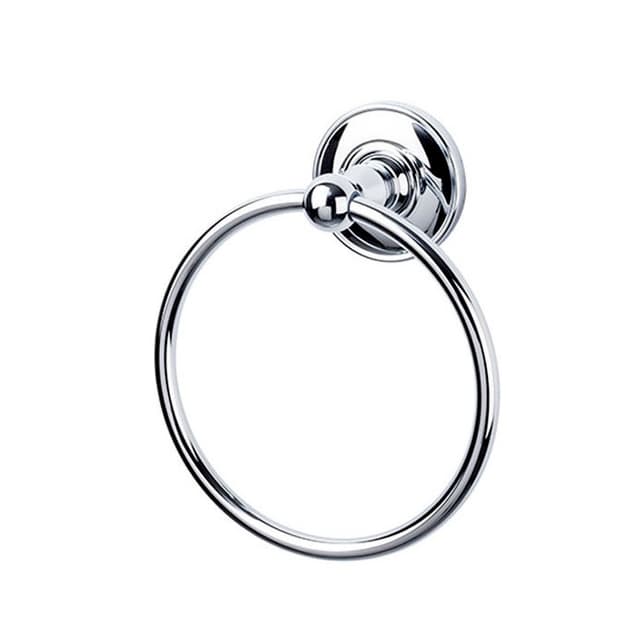 Edwardian Bath Ring 7" Long with Plain Backplate Polished Chrome - Top Knobs ED5PCD