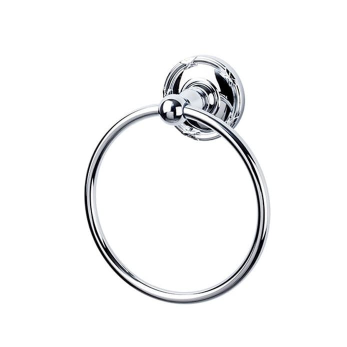 Edwardian Bath Ring 7" Long with Ribbon Backplate Polished Chrome - Top Knobs ED5PCE