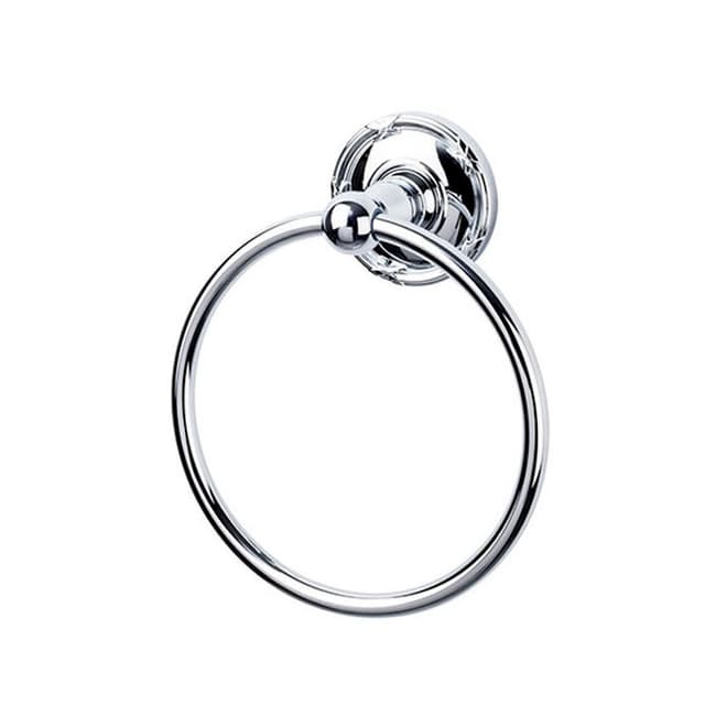 Edwardian Bath Ring 7" Long with Ribbon Backplate Polished Chrome - Top Knobs ED5PCE