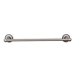 Edwardian Bath Single Towel Bar 18" Center to Center with Beaded Backplate Antique Pewter - Top Knobs ED6APA