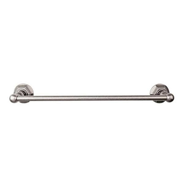 Edwardian Bath Single Towel Bar 18" Center to Center with Hex Backplate Antique Pewter - Top Knobs ED6APB