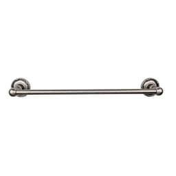 Edwardian Bath Single Towel Bar 18" Center to Center with Ribbon Backplate Antique Pewter - Top Knobs ED6APE