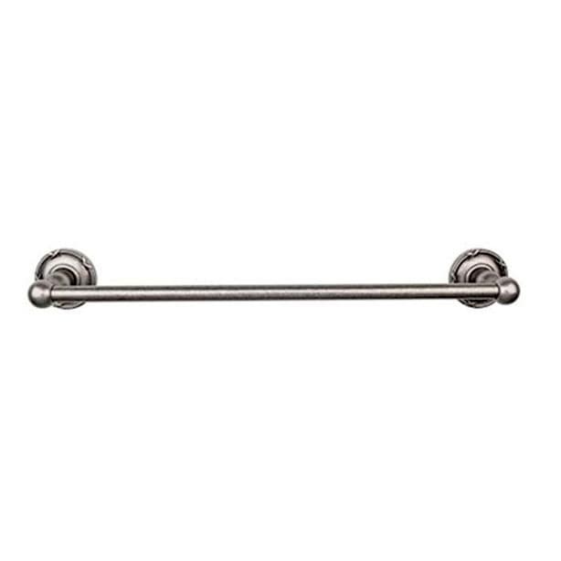 Edwardian Bath Single Towel Bar 18" Center to Center with Ribbon Backplate Antique Pewter - Top Knobs ED6APE