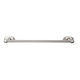 Edwardian Bath Single Towel Bar 18" Center to Center with Oval Backplate Brushed Satin Nickel - Top Knobs ED6BSNC