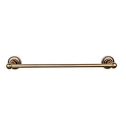 Edwardian Bath Single Towel Bar 18" Center to Center with Beaded Backplate German Bronze - Top Knobs ED6GBZA