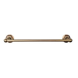 Edwardian Bath Single Towel Bar 18" Center to Center with Hex Backplate German Bronze - Top Knobs ED6GBZB