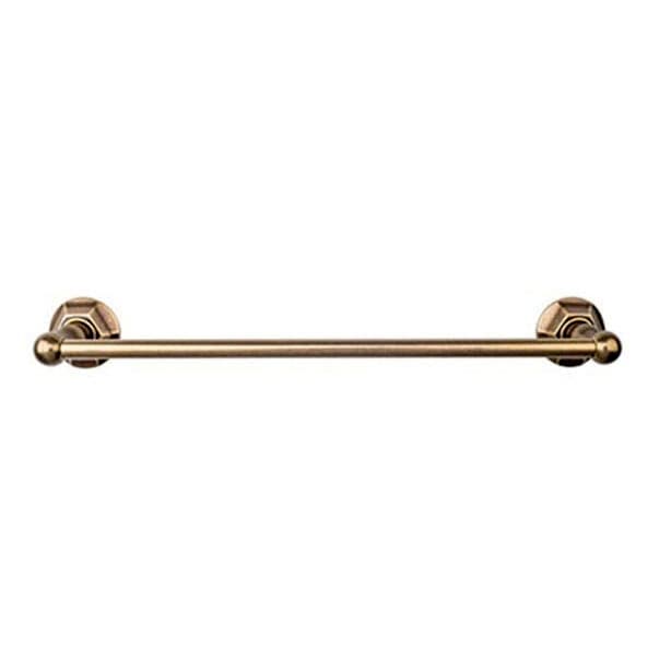 Edwardian Bath Single Towel Bar 18" Center to Center with Hex Backplate German Bronze - Top Knobs ED6GBZB