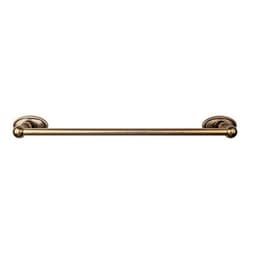 Edwardian Bath Single Towel Bar 18" Center to Center with Oval Backplate German Bronze - Top Knobs ED6GBZC