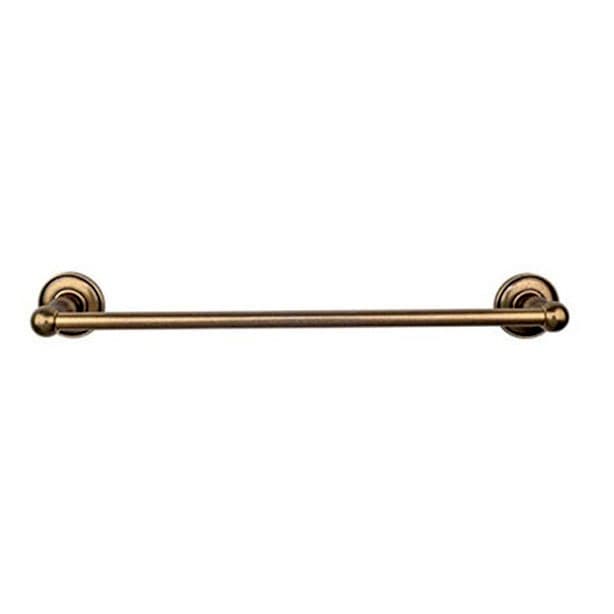 Edwardian Bath Single Towel Bar 18" Center to Center with Plain Backplate German Bronze - Top Knobs ED6GBZD