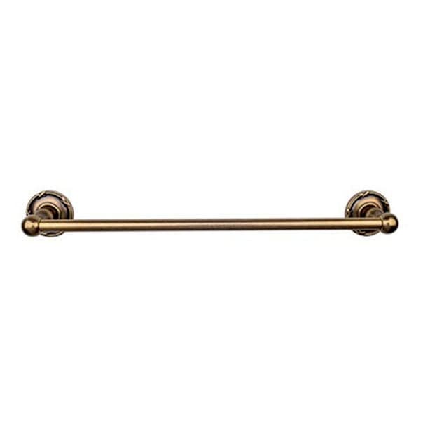 Edwardian Bath Single Towel Bar 18" Center to Center with Ribbon Backplate German Bronze - Top Knobs ED6GBZE
