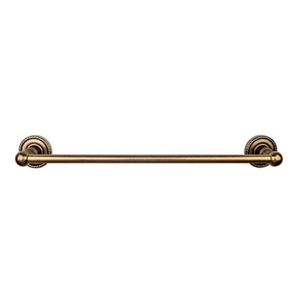 Edwardian Bath Single Towel Bar 18" Center to Center with Rope Backplate German Bronze - Top Knobs ED6GBZF