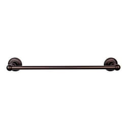 Edwardian Bath Single Towel Bar 18" Center to Center with Plain Backplate Oil Rubbed Bronze - Top Knobs ED6ORBD