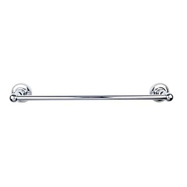 Edwardian Bath Single Towel Bar 18" Center to Center with Beaded Backplate Polished Chrome - Top Knobs ED6PCA