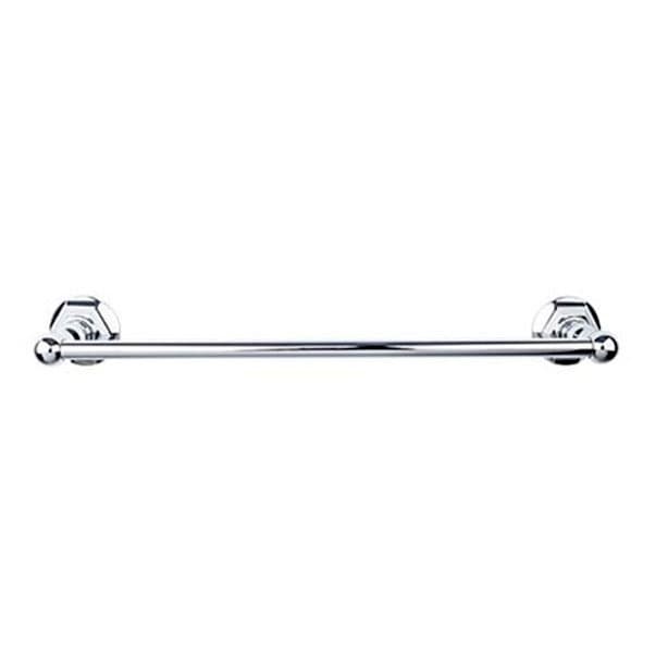Edwardian Bath Single Towel Bar 18" Center to Center with Hex Backplate Polished Chrome - Top Knobs ED6PCB