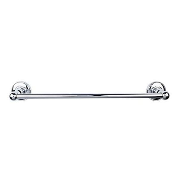 Edwardian Bath Single Towel Bar 18" Center to Center with Plain Backplate Polished Chrome - Top Knobs ED6PCD