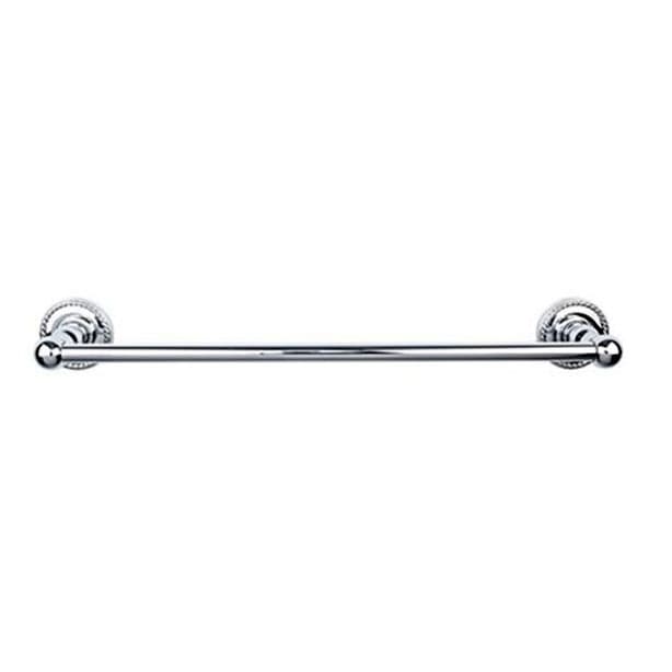 Edwardian Bath Single Towel Bar 18" Center to Center with Rope Backplate Polished Chrome - Top Knobs ED6PCF