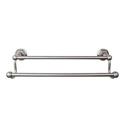 Edwardian Bath Double Towel Bar 18" Center to Center with Hex Backplate Antique Pewter - Top Knobs ED7APB