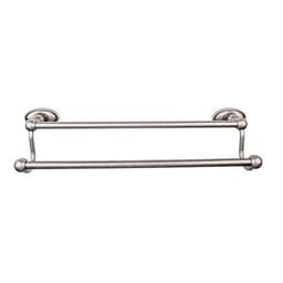Edwardian Bath Double Towel Bar 18" Center to Center with Oval Backplate Antique Pewter - Top Knobs ED7APC