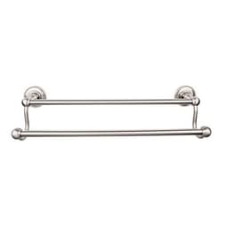 Edwardian Bath Double Towel Bar 18" Center to Center with Beaded Backplate Brushed Satin Nickel - Top Knobs ED7BSNA