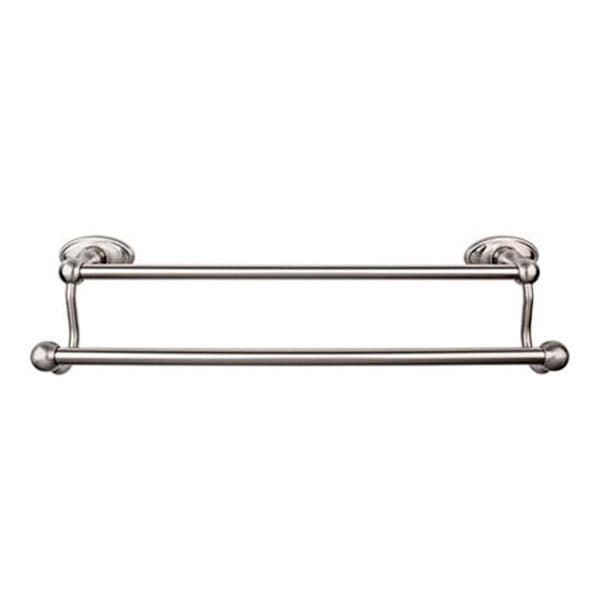Edwardian Bath Double Towel Bar 18" Center to Center with Oval Backplate Brushed Satin Nickel - Top Knobs ED7BSNC