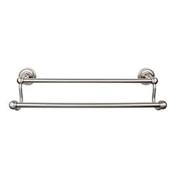 Edwardian Bath Double Towel Bar 18" Center to Center with Rope Backplate Brushed Satin Nickel - Top Knobs ED7BSNF