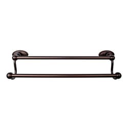 Edwardian Bath Double Towel Bar 18" Center to Center with Oval Backplate Oil Rubbed Bronze - Top Knobs ED7ORBC