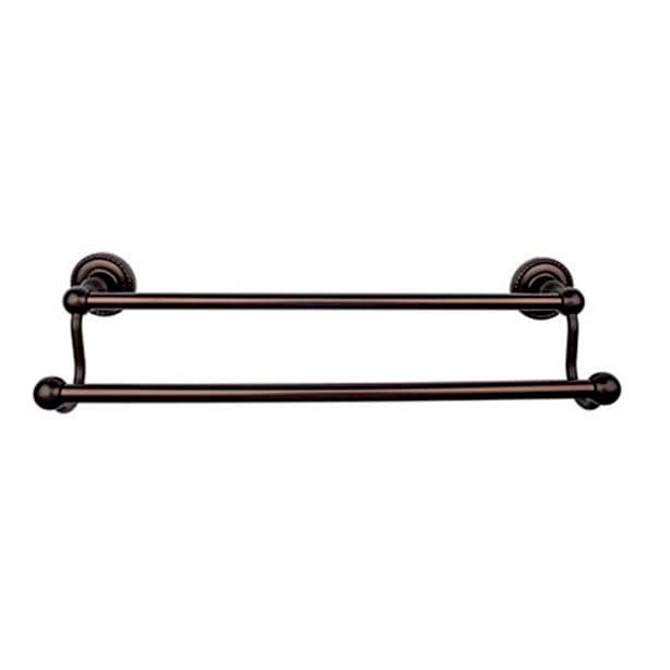 Edwardian Bath Double Towel Bar 18" Center to Center with Rope Backplate Oil Rubbed Bronze - Top Knobs ED7ORBF