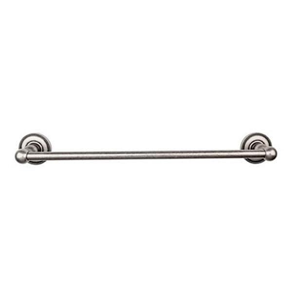 Edwardian Bath Single Towel Bar 24" Center to Center with Beaded Backplate Antique Pewter - Top Knobs ED8APA