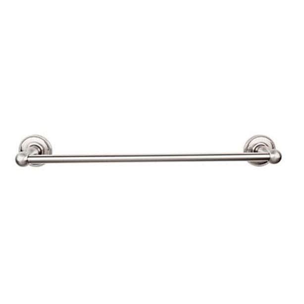 Edwardian Bath Single Towel Bar 24" Center to Center with Beaded Backplate Brushed Satin Nickel - Top Knobs ED8BSNA