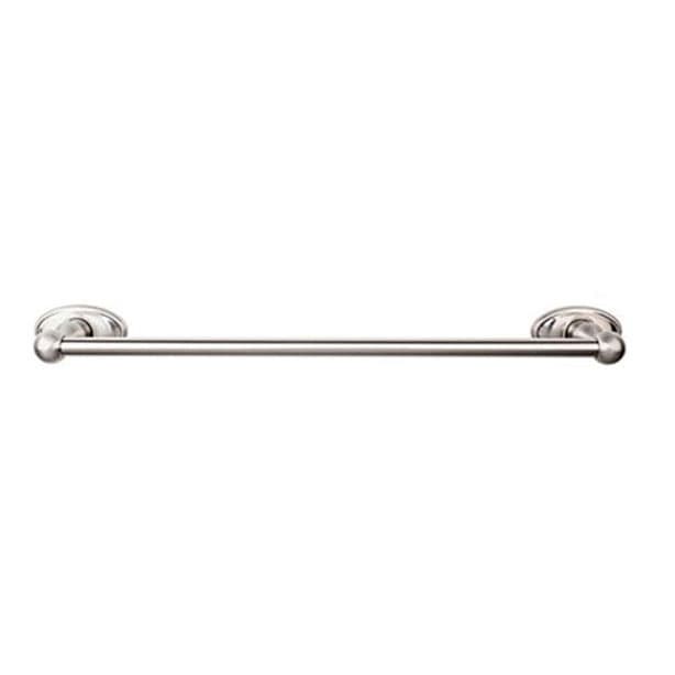 Edwardian Bath Single Towel Bar 24" Center to Center with Oval Backplate Brushed Satin Nickel - Top Knobs ED8BSNC