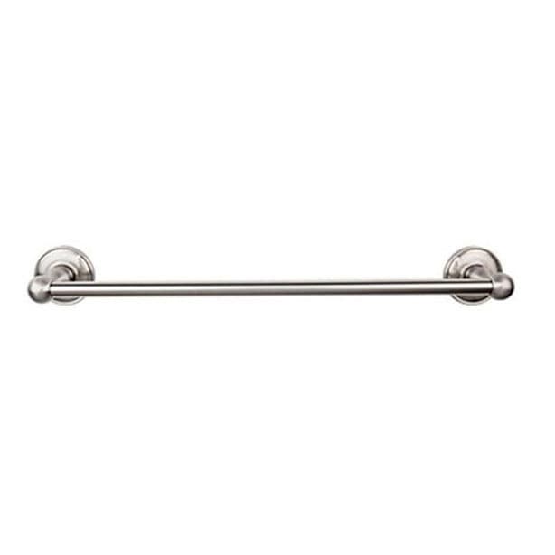 Edwardian Bath Single Towel Bar 24" Center to Center with Plain Backplate Brushed Satin Nickel - Top Knobs ED8BSND