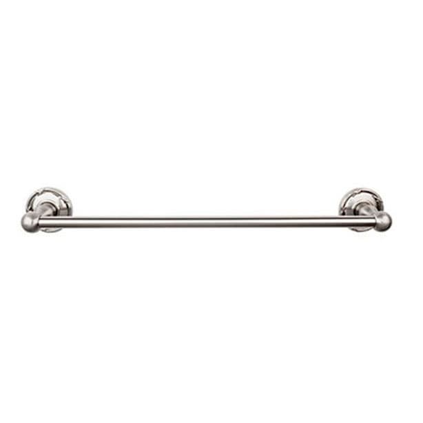 Edwardian Bath Single Towel Bar 24" Center to Center with Ribbon Backplate Brushed Satin Nickel - Top Knobs ED8BSNE