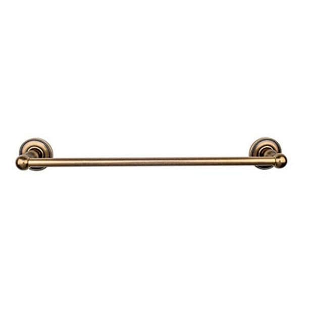 Edwardian Bath Single Towel Bar 24" Center to Center with Beaded Backplate German Bronze - Top Knobs ED8GBZA
