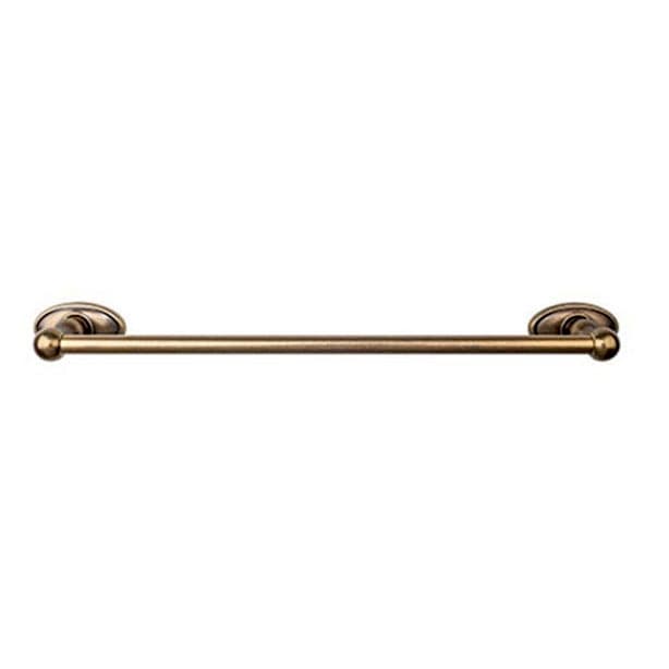 Edwardian Bath Single Towel Bar 24" Center to Center with Oval Backplate German Bronze - Top Knobs ED8GBZC