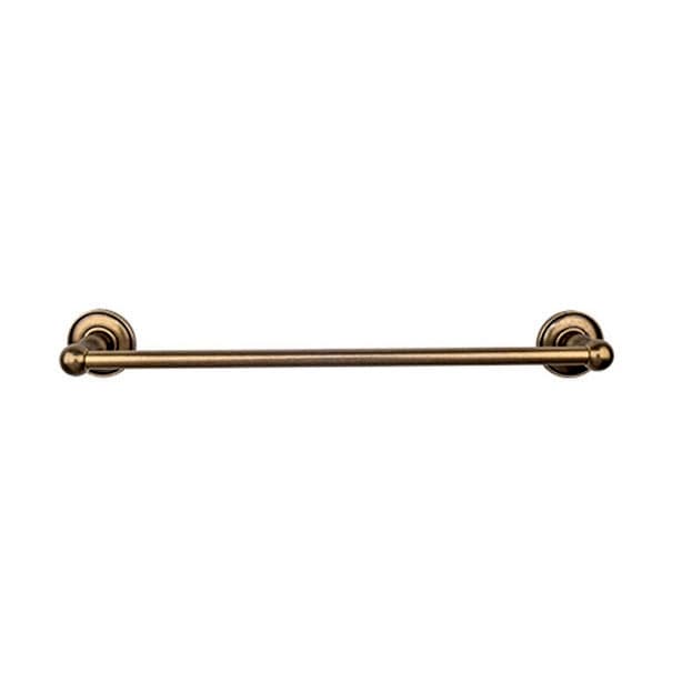 Edwardian Bath Single Towel Bar 24" Center to Center with Plain Backplate German Bronze - Top Knobs ED8GBZD